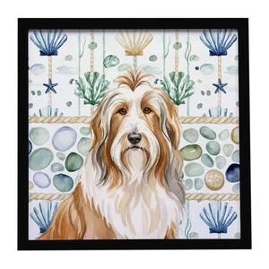 Fawn Bearded Collie Coastal Sea Glass Framed Metal Print Bathroom, Kitchen, Office, Home Decor Wall Art Ready to Hang, Square, 8X8 Fawn Bearded Collie Coastal Sea Glass Framed Metal Print Bathroom, Kitchen, Office, Home Decor Wall Art Ready to Hang, Square, 8X8