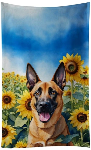 Belgian Malinois in Sunflowers Kitchen Towel Dish Cloths Guest Hand Towel Decorative Bathroom Towel for Face,Tea, Dishcloth, Kitchen and Bath Belgian Malinois in Sunflowers Kitchen Towel Dish Cloths Guest Hand Towel Decorative Bathroom Towel for Face,Tea, Dishcloth, Kitchen and Bath