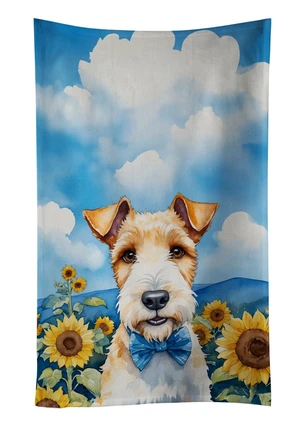 Fox Terrier in Sunflowers Kitchen Towel Dish Cloths Guest Hand Towel Decorative Bathroom Towel for Face,Tea, Dishcloth, Kitchen and Bath Fox Terrier in Sunflowers Kitchen Towel Dish Cloths Guest Hand Towel Decorative Bathroom Towel for Face,Tea, Dishcloth, Kitchen and Bath