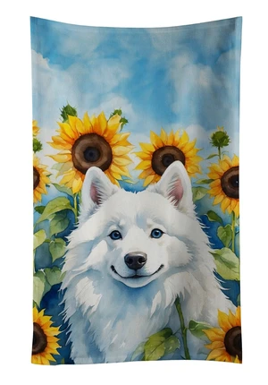 American Eskimo in Sunflowers Kitchen Towel Dish Cloths Guest Hand Towel Decorative Bathroom Towel for Face,Tea, Dishcloth, Kitchen and Bath American Eskimo in Sunflowers Kitchen Towel Dish Cloths Guest Hand Towel Decorative Bathroom Towel for Face,Tea, Dishcloth, Kitchen and Bath