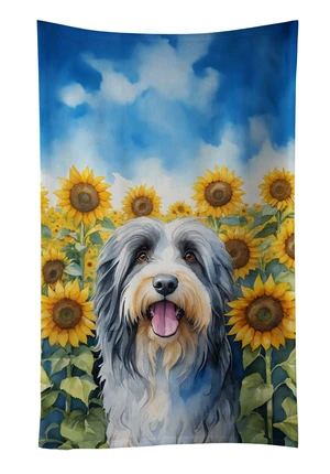 Bearded Collie in Sunflowers Kitchen Towel Dish Cloths Guest Hand Towel Decorative Bathroom Towel for Face,Tea, Dishcloth, Kitchen and Bath Bearded Collie in Sunflowers Kitchen Towel Dish Cloths Guest Hand Towel Decorative Bathroom Towel for Face,Tea, Dishcloth, Kitchen and Bath