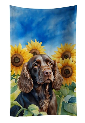 Boykin Spaniel in Sunflowers Kitchen Towel Dish Cloths Guest Hand Towel Decorative Bathroom Towel for Face,Tea, Dishcloth, Kitchen and Bath Boykin Spaniel in Sunflowers Kitchen Towel Dish Cloths Guest Hand Towel Decorative Bathroom Towel for Face,Tea, Dishcloth, Kitchen and Bath