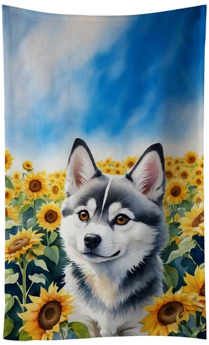 Alaskan Klee Kai in Sunflowers Kitchen Towel Dish Cloths Guest Hand Towel Decorative Bathroom Towel for Face,Tea, Dishcloth, Kitchen and Bath Alaskan Klee Kai in Sunflowers Kitchen Towel Dish Cloths Guest Hand Towel Decorative Bathroom Towel for Face,Tea, Dishcloth, Kitchen and Bath