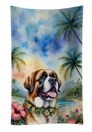 Saint Bernard Luau Kitchen Towel Dish Cloths Guest Hand Towel Decorative Bathroom Towel for Face,Tea, Dishcloth, Kitchen and Bath Saint Bernard Luau Kitchen Towel Dish Cloths Guest Hand Towel Decorative Bathroom Towel for Face,Tea, Dishcloth, Kitchen and Bath