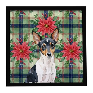 Toy Fox Terrier Christmas PoinsettIas Framed Metal Print Bathroom, Kitchen, Office, Home Decor Wall Art Ready to Hang, Square, 8X8 Toy Fox Terrier Christmas PoinsettIas Framed Metal Print Bathroom, Kitchen, Office, Home Decor Wall Art Ready to Hang, Square, 8X8