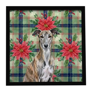 Brindle Greyhound Christmas PoinsettIas Framed Metal Print Bathroom, Kitchen, Office, Home Decor Wall Art Ready to Hang, Square, 8X8 Brindle Greyhound Christmas PoinsettIas Framed Metal Print Bathroom, Kitchen, Office, Home Decor Wall Art Ready to Hang, Square, 8X8