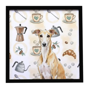 Fawn Whippet Coffee Bar Framed Metal Print Bathroom, Kitchen, Office, Home Decor Wall Art Ready to Hang, Square, 8X8 Fawn Whippet Coffee Bar Framed Metal Print Bathroom, Kitchen, Office, Home Decor Wall Art Ready to Hang, Square, 8X8