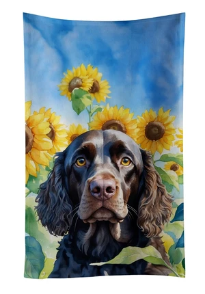 American Water Spaniel in Sunflowers Kitchen Towel Dish Cloths Guest Hand Towel Decorative Bathroom Towel for Face,Tea, Dishcloth, Kitchen and Bath American Water Spaniel in Sunflowers Kitchen Towel Dish Cloths Guest Hand Towel Decorative Bathroom Towel for Face,Tea, Dishcloth, Kitchen and Bath