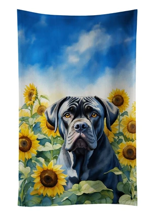 Cane Corso in Sunflowers Kitchen Towel Dish Cloths Guest Hand Towel Decorative Bathroom Towel for Face,Tea, Dishcloth, Kitchen and Bath Cane Corso in Sunflowers Kitchen Towel Dish Cloths Guest Hand Towel Decorative Bathroom Towel for Face,Tea, Dishcloth, Kitchen and Bath