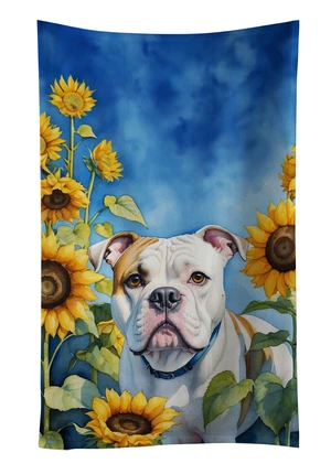 American Bulldog in Sunflowers Kitchen Towel Dish Cloths Guest Hand Towel Decorative Bathroom Towel for Face,Tea, Dishcloth, Kitchen and Bath American Bulldog in Sunflowers Kitchen Towel Dish Cloths Guest Hand Towel Decorative Bathroom Towel for Face,Tea, Dishcloth, Kitchen and Bath
