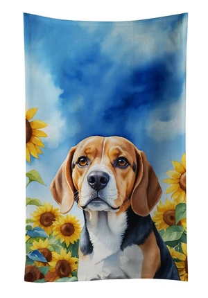 Beagle in Sunflowers Kitchen Towel Dish Cloths Guest Hand Towel Decorative Bathroom Towel for Face,Tea, Dishcloth, Kitchen and Bath Beagle in Sunflowers Kitchen Towel Dish Cloths Guest Hand Towel Decorative Bathroom Towel for Face,Tea, Dishcloth, Kitchen and Bath