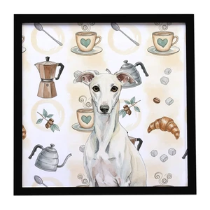 White Whippet Coffee Bar Framed Metal Print Bathroom, Kitchen, Office, Home Decor Wall Art Ready to Hang, Square, 8X8 White Whippet Coffee Bar Framed Metal Print Bathroom, Kitchen, Office, Home Decor Wall Art Ready to Hang, Square, 8X8