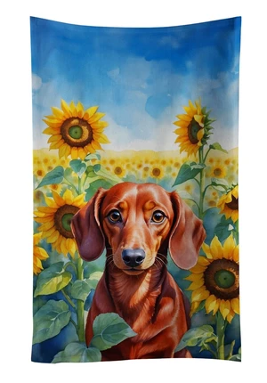 Dachshund in Sunflowers Kitchen Towel Dish Cloths Guest Hand Towel Decorative Bathroom Towel for Face,Tea, Dishcloth, Kitchen and Bath Dachshund in Sunflowers Kitchen Towel Dish Cloths Guest Hand Towel Decorative Bathroom Towel for Face,Tea, Dishcloth, Kitchen and Bath