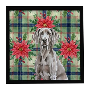 Weimaraner Christmas PoinsettIas Framed Metal Print Bathroom, Kitchen, Office, Home Decor Wall Art Ready to Hang, Square, 8X8 Weimaraner Christmas PoinsettIas Framed Metal Print Bathroom, Kitchen, Office, Home Decor Wall Art Ready to Hang, Square, 8X8