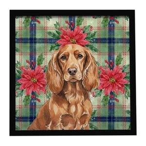 Boykin Spaniel Christmas PoinsettIas Framed Metal Print Bathroom, Kitchen, Office, Home Decor Wall Art Ready to Hang, Square, 8X8 Boykin Spaniel Christmas PoinsettIas Framed Metal Print Bathroom, Kitchen, Office, Home Decor Wall Art Ready to Hang, Square, 8X8