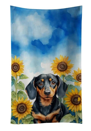 Dachshund in Sunflowers Kitchen Towel Dish Cloths Guest Hand Towel Decorative Bathroom Towel for Face,Tea, Dishcloth, Kitchen and Bath Dachshund in Sunflowers Kitchen Towel Dish Cloths Guest Hand Towel Decorative Bathroom Towel for Face,Tea, Dishcloth, Kitchen and Bath