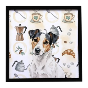 White with Black Markings Russell Terrier Coffee Bar Framed Metal Print Bathroom, Kitchen, Office, Home Decor Wall Art Ready to Hang, Square, 8X8 White with Black Markings Russell Terrier Coffee Bar Framed Metal Print Bathroom, Kitchen, Office, Home Decor Wall Art Ready to Hang, Square, 8X8