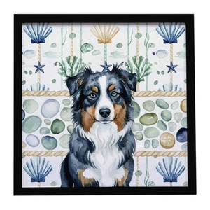 Black Australian Shepherd Coastal Sea Glass Framed Metal Print Bathroom, Kitchen, Office, Home Decor Wall Art Ready to Hang, Square, 8X8 Black Australian Shepherd Coastal Sea Glass Framed Metal Print Bathroom, Kitchen, Office, Home Decor Wall Art Ready to Hang, Square, 8X8