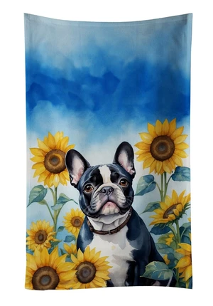 French Bulldog in Sunflowers Kitchen Towel Dish Cloths Guest Hand Towel Decorative Bathroom Towel for Face,Tea, Dishcloth, Kitchen and Bath French Bulldog in Sunflowers Kitchen Towel Dish Cloths Guest Hand Towel Decorative Bathroom Towel for Face,Tea, Dishcloth, Kitchen and Bath