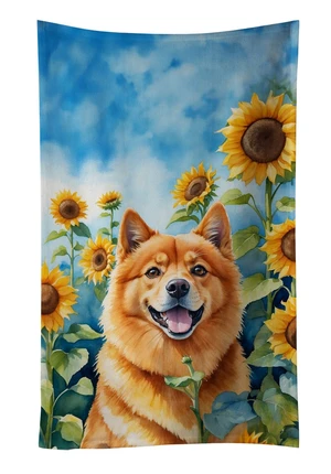 Finnish Spitz in Sunflowers Kitchen Towel Dish Cloths Guest Hand Towel Decorative Bathroom Towel for Face,Tea, Dishcloth, Kitchen and Bath Finnish Spitz in Sunflowers Kitchen Towel Dish Cloths Guest Hand Towel Decorative Bathroom Towel for Face,Tea, Dishcloth, Kitchen and Bath