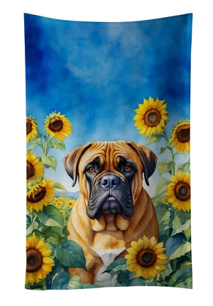 Bullmastiff in Sunflowers Kitchen Towel Dish Cloths Guest Hand Towel Decorative Bathroom Towel for Face,Tea, Dishcloth, Kitchen and Bath Bullmastiff in Sunflowers Kitchen Towel Dish Cloths Guest Hand Towel Decorative Bathroom Towel for Face,Tea, Dishcloth, Kitchen and Bath