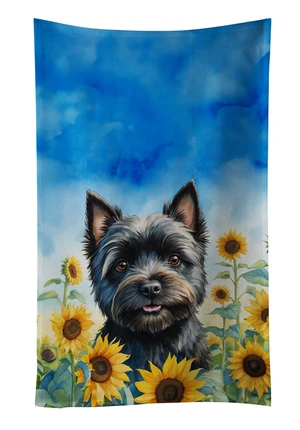 Cairn Terrier in Sunflowers Kitchen Towel Dish Cloths Guest Hand Towel Decorative Bathroom Towel for Face,Tea, Dishcloth, Kitchen and Bath Cairn Terrier in Sunflowers Kitchen Towel Dish Cloths Guest Hand Towel Decorative Bathroom Towel for Face,Tea, Dishcloth, Kitchen and Bath