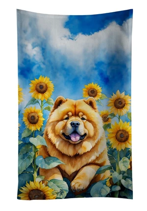 Chow Chow in Sunflowers Kitchen Towel Dish Cloths Guest Hand Towel Decorative Bathroom Towel for Face,Tea, Dishcloth, Kitchen and Bath Chow Chow in Sunflowers Kitchen Towel Dish Cloths Guest Hand Towel Decorative Bathroom Towel for Face,Tea, Dishcloth, Kitchen and Bath