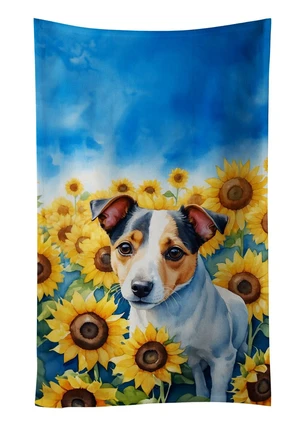Jack Russell Terrier in Sunflowers Kitchen Towel Dish Cloths Guest Hand Towel Decorative Bathroom Towel for Face,Tea, Dishcloth, Kitchen and Bath Jack Russell Terrier in Sunflowers Kitchen Towel Dish Cloths Guest Hand Towel Decorative Bathroom Towel for Face,Tea, Dishcloth, Kitchen and Bath