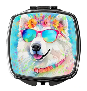 Samoyed Hippie Dawg Compact Mirror Decorative Travel Makeup Mirror for Women Girls Gifts Pocket Makeup Mirror Folding Handheld Samoyed Hippie Dawg Compact Mirror Decorative Travel Makeup Mirror for Women Girls Gifts Pocket Makeup Mirror Folding Handheld