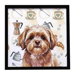 Liver Shih Tzu Coffee Bar Framed Metal Print Bathroom, Kitchen, Office, Home Decor Wall Art Ready to Hang, Square, 8X8 Liver Shih Tzu Coffee Bar Framed Metal Print Bathroom, Kitchen, Office, Home Decor Wall Art Ready to Hang, Square, 8X8