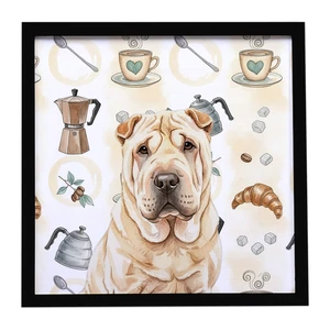 Shar Pei Coffee Bar Framed Metal Print Bathroom, Kitchen, Office, Home Decor Wall Art Ready to Hang, Square, 8X8 Shar Pei Coffee Bar Framed Metal Print Bathroom, Kitchen, Office, Home Decor Wall Art Ready to Hang, Square, 8X8