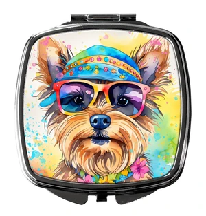 Yorkshire Terrier Hippie Dawg Compact Mirror Decorative Travel Makeup Mirror for Women Girls Gifts Pocket Makeup Mirror Folding Handheld Yorkshire Terrier Hippie Dawg Compact Mirror Decorative Travel Makeup Mirror for Women Girls Gifts Pocket Makeup Mirror Folding Handheld
