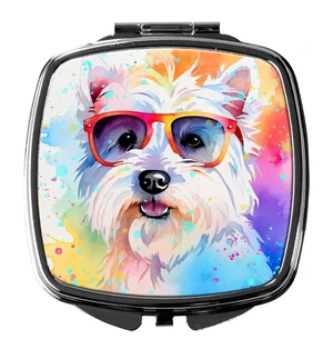 Westie Hippie Dawg Compact Mirror Decorative Travel Makeup Mirror for Women Girls Gifts Pocket Makeup Mirror Folding Handheld Westie Hippie Dawg Compact Mirror Decorative Travel Makeup Mirror for Women Girls Gifts Pocket Makeup Mirror Folding Handheld