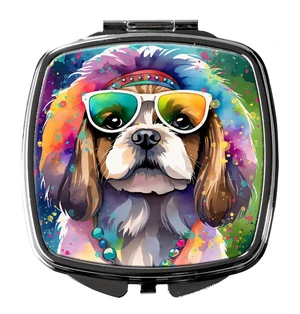 Shih Tzu Hippie Dawg Compact Mirror Decorative Travel Makeup Mirror for Women Girls Gifts Pocket Makeup Mirror Folding Handheld Shih Tzu Hippie Dawg Compact Mirror Decorative Travel Makeup Mirror for Women Girls Gifts Pocket Makeup Mirror Folding Handheld