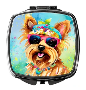 Yorkshire Terrier Hippie Dawg Compact Mirror Decorative Travel Makeup Mirror for Women Girls Gifts Pocket Makeup Mirror Folding Handheld Yorkshire Terrier Hippie Dawg Compact Mirror Decorative Travel Makeup Mirror for Women Girls Gifts Pocket Makeup Mirror Folding Handheld