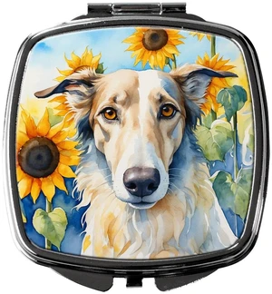 Borzoi in Sunflowers Compact Mirror Decorative Travel Makeup Mirror for Women Girls Gifts Pocket Makeup Mirror Folding Handheld Borzoi in Sunflowers Compact Mirror Decorative Travel Makeup Mirror for Women Girls Gifts Pocket Makeup Mirror Folding Handheld