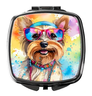 Yorkshire Terrier Hippie Dawg Compact Mirror Decorative Travel Makeup Mirror for Women Girls Gifts Pocket Makeup Mirror Folding Handheld Yorkshire Terrier Hippie Dawg Compact Mirror Decorative Travel Makeup Mirror for Women Girls Gifts Pocket Makeup Mirror Folding Handheld