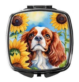 Cavalier Spaniel in Sunflowers Compact Mirror Decorative Travel Makeup Mirror for Women Girls Gifts Pocket Makeup Mirror Folding Handheld Cavalier Spaniel in Sunflowers Compact Mirror Decorative Travel Makeup Mirror for Women Girls Gifts Pocket Makeup Mirror Folding Handheld