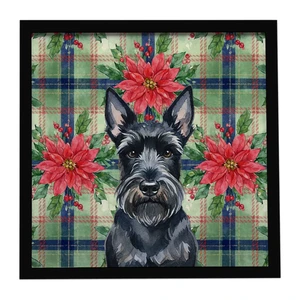 Scottish Terrier Christmas PoinsettIas Framed Metal Print Bathroom, Kitchen, Office, Home Decor Wall Art Ready to Hang, Square, 8X8 Scottish Terrier Christmas PoinsettIas Framed Metal Print Bathroom, Kitchen, Office, Home Decor Wall Art Ready to Hang, Square, 8X8