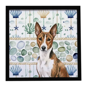 Brindle and White Basenji Coastal Sea Glass Framed Metal Print Bathroom, Kitchen, Office, Home Decor Wall Art Ready to Hang, Square, 8X8 Brindle and White Basenji Coastal Sea Glass Framed Metal Print Bathroom, Kitchen, Office, Home Decor Wall Art Ready to Hang, Square, 8X8