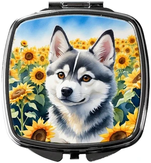 Alaskan Klee Kai in Sunflowers Compact Mirror Decorative Travel Makeup Mirror for Women Girls Gifts Pocket Makeup Mirror Folding Handheld Alaskan Klee Kai in Sunflowers Compact Mirror Decorative Travel Makeup Mirror for Women Girls Gifts Pocket Makeup Mirror Folding Handheld