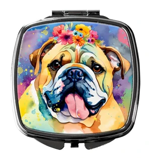 English Bulldog Hippie Dawg Compact Mirror Decorative Travel Makeup Mirror for Women Girls Gifts Pocket Makeup Mirror Folding Handheld English Bulldog Hippie Dawg Compact Mirror Decorative Travel Makeup Mirror for Women Girls Gifts Pocket Makeup Mirror Folding Handheld