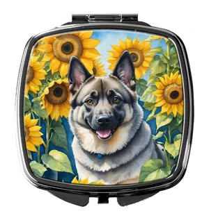 Norwegian Elkhound in Sunflowers Compact Mirror Decorative Travel Makeup Mirror for Women Girls Gifts Pocket Makeup Mirror Folding Handheld Norwegian Elkhound in Sunflowers Compact Mirror Decorative Travel Makeup Mirror for Women Girls Gifts Pocket Makeup Mirror Folding Handheld