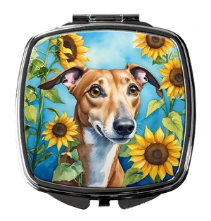Greyhound in Sunflowers Compact Mirror Decorative Travel Makeup Mirror for Women Girls Gifts Pocket Makeup Mirror Folding Handheld Greyhound in Sunflowers Compact Mirror Decorative Travel Makeup Mirror for Women Girls Gifts Pocket Makeup Mirror Folding Handheld