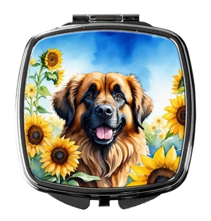 Leonberger in Sunflowers Compact Mirror Decorative Travel Makeup Mirror for Women Girls Gifts Pocket Makeup Mirror Folding Handheld Leonberger in Sunflowers Compact Mirror Decorative Travel Makeup Mirror for Women Girls Gifts Pocket Makeup Mirror Folding Handheld