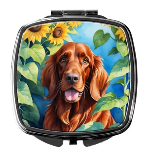 Irish Setter in Sunflowers Compact Mirror Decorative Travel Makeup Mirror for Women Girls Gifts Pocket Makeup Mirror Folding Handheld Irish Setter in Sunflowers Compact Mirror Decorative Travel Makeup Mirror for Women Girls Gifts Pocket Makeup Mirror Folding Handheld