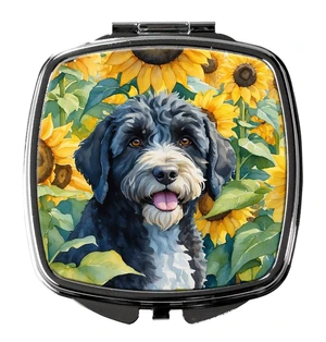 Portuguese Water Dog in Sunflowers Compact Mirror Decorative Travel Makeup Mirror for Women Girls Gifts Pocket Makeup Mirror Folding Handheld Portuguese Water Dog in Sunflowers Compact Mirror Decorative Travel Makeup Mirror for Women Girls Gifts Pocket Makeup Mirror Folding Handheld