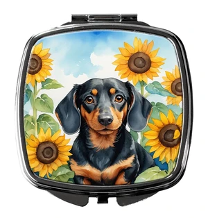 Dachshund in Sunflowers Compact Mirror Decorative Travel Makeup Mirror for Women Girls Gifts Pocket Makeup Mirror Folding Handheld Dachshund in Sunflowers Compact Mirror Decorative Travel Makeup Mirror for Women Girls Gifts Pocket Makeup Mirror Folding Handheld
