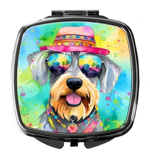 Schnauzer Hippie Dawg Compact Mirror Decorative Travel Makeup Mirror for Women Girls Gifts Pocket Makeup Mirror Folding Handheld Schnauzer Hippie Dawg Compact Mirror Decorative Travel Makeup Mirror for Women Girls Gifts Pocket Makeup Mirror Folding Handheld