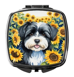 Havanese in Sunflowers Compact Mirror Decorative Travel Makeup Mirror for Women Girls Gifts Pocket Makeup Mirror Folding Handheld Havanese in Sunflowers Compact Mirror Decorative Travel Makeup Mirror for Women Girls Gifts Pocket Makeup Mirror Folding Handheld